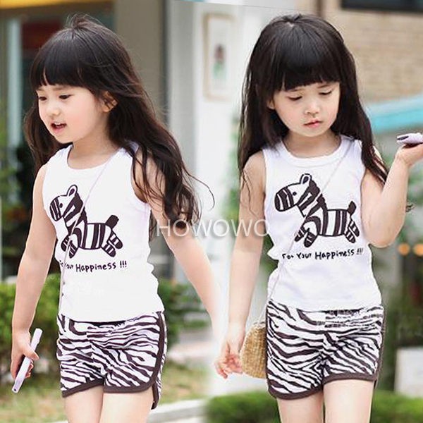 Setelan Kaos T shirt Lengan Pendek celana  Motif Zebra  