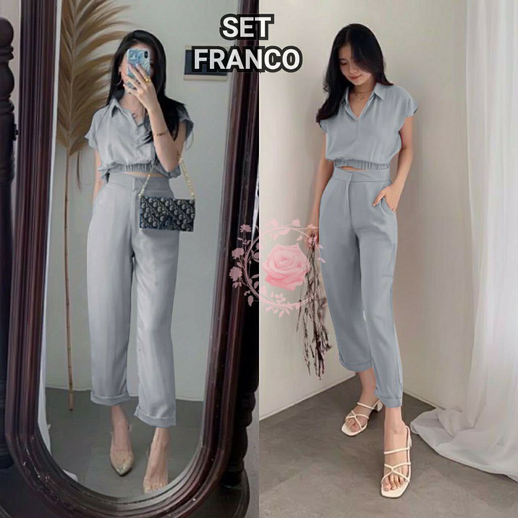 SETELAN FRANCO FASHION WANITA / BAJU CELANA PANJANG PESTA / BAJU PARTY / KASUAL