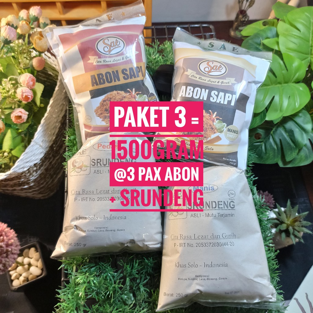 

PAKET 3 - @3 pax (Abon + Srundeng) ASLI Solo