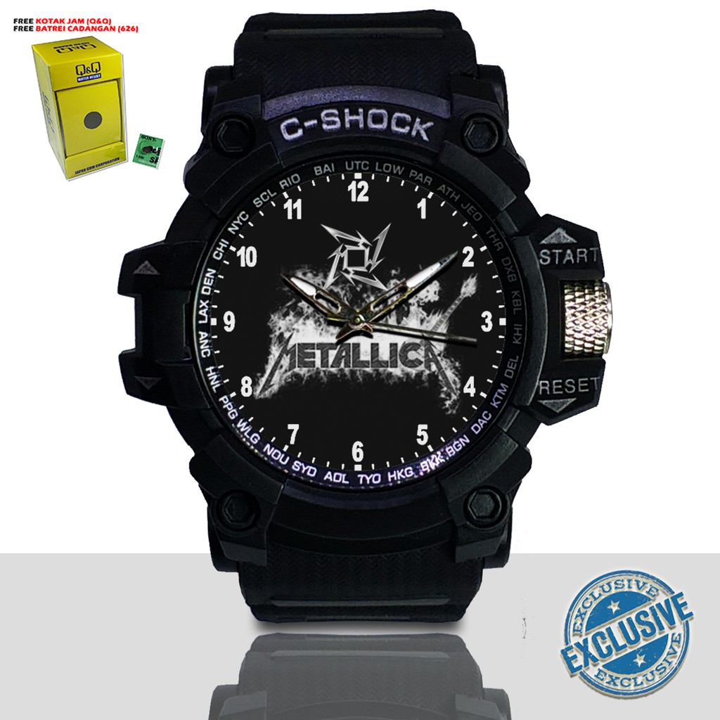 (EXCLUSIVE ) JAM TANGAN METALLICA WATER RESIST FREE BOX DAN BATREI - NO.6