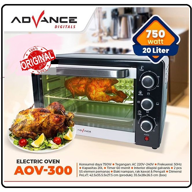 Oven listrik advance 20 liter tipe AOV300