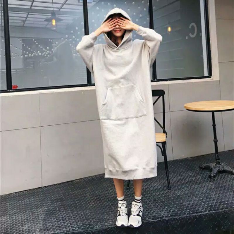 sweater wanita_ long dres cover_ oversize Korea style terbaru