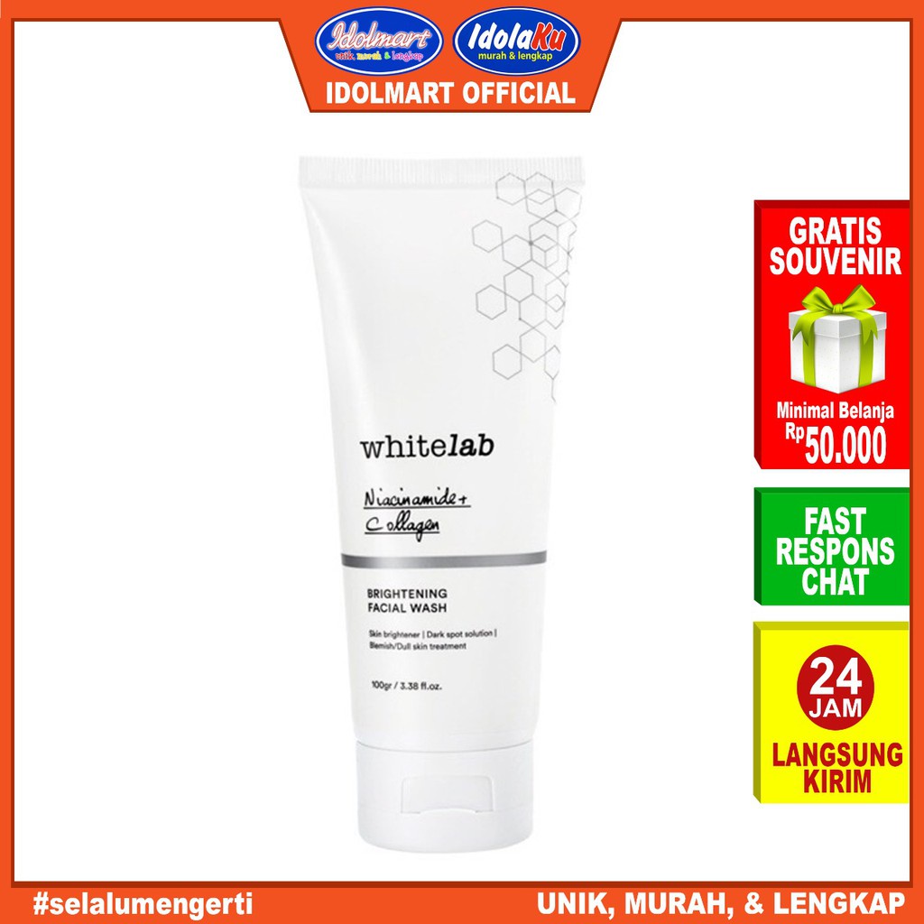 IDOLMART Whitelab Brightening Facial Wash 100ml Idolmart Surabaya