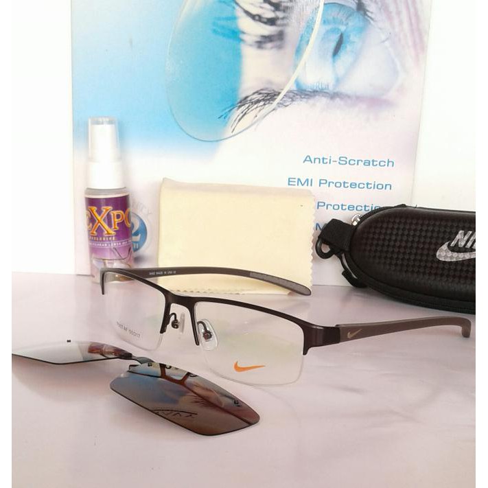 FRAME KACAMATA NIKE 7507 CLIP ON POLARIZED + LENSA PROGRESIVE