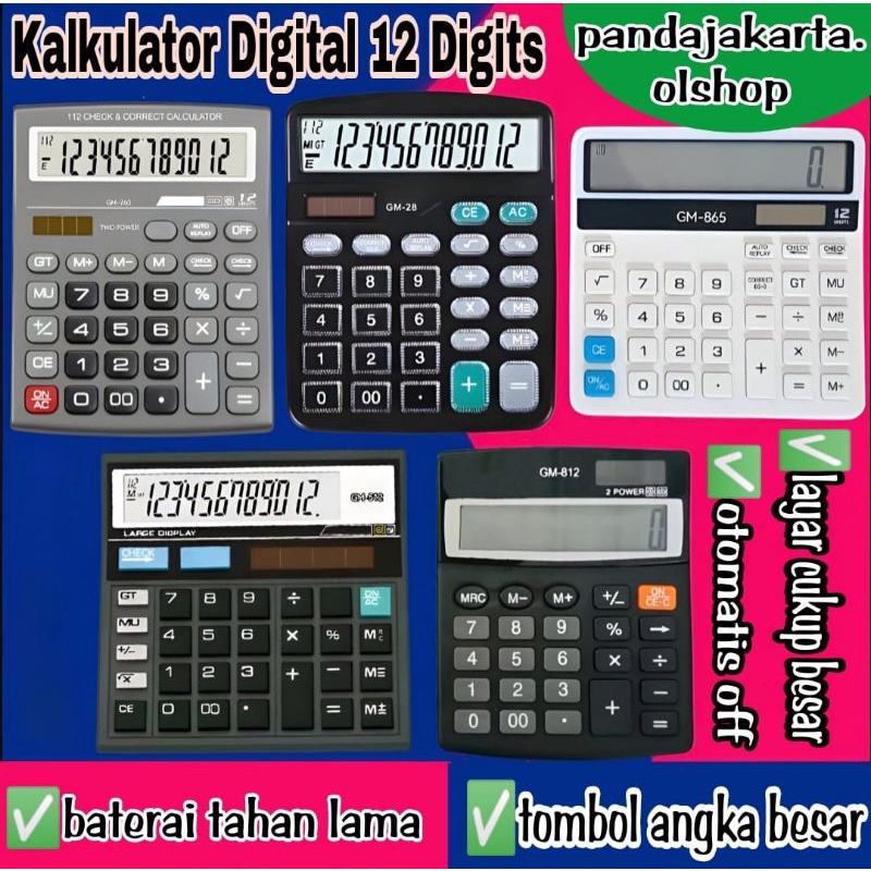 

Kalkulator Calculator 12 Digit Berkualitas ⭐ pandajakarta ⭐