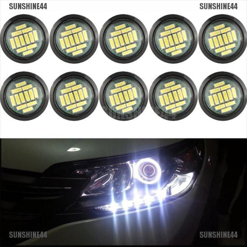 (Sunshine44) 2pcs Lampu Led Eagle Eye Dc 12v 5w Warna Putih Untuk Drl Mobil