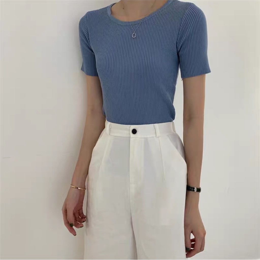 Short-Sleeve Knit Top