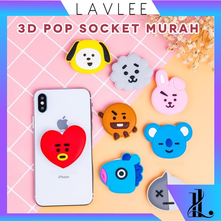 Jual {Lav 644 Pop Socket HP 3D Karakter Korea / Pop Socket 3D / Pop