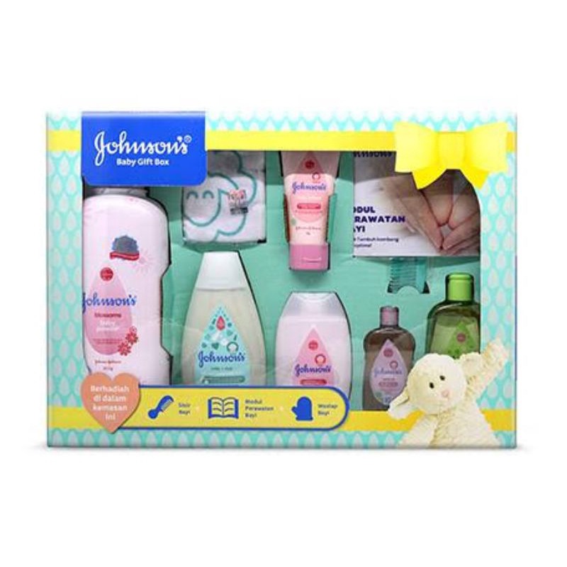 Johnson's Baby Shower Gift Box - Johnson Baby Stater Kit Gift Set - Staterkit GiftSet Bayi - Kado Bayi Baru Lahir - Hadiah Bayi - Paket Hadia Baru Lahir Bayi