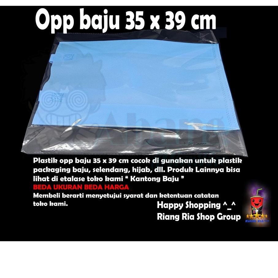 

(QA37A) ..PLASTIK PACKING BAJU / OPP BAJU KEMASAN UK 35 X 39 CM SEAL LEM BENING...!
