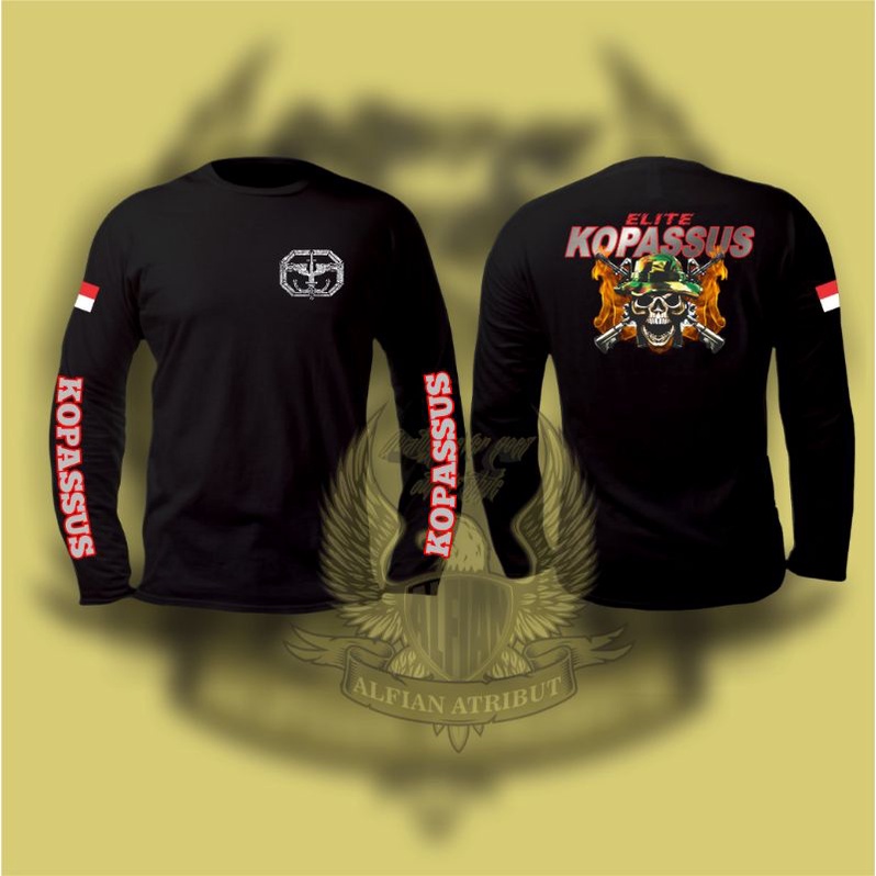 KAOS KOPASSUS,baju kaos kopassus,kaos atasan kopassus lengan panjang,kaos kopassus terbaru