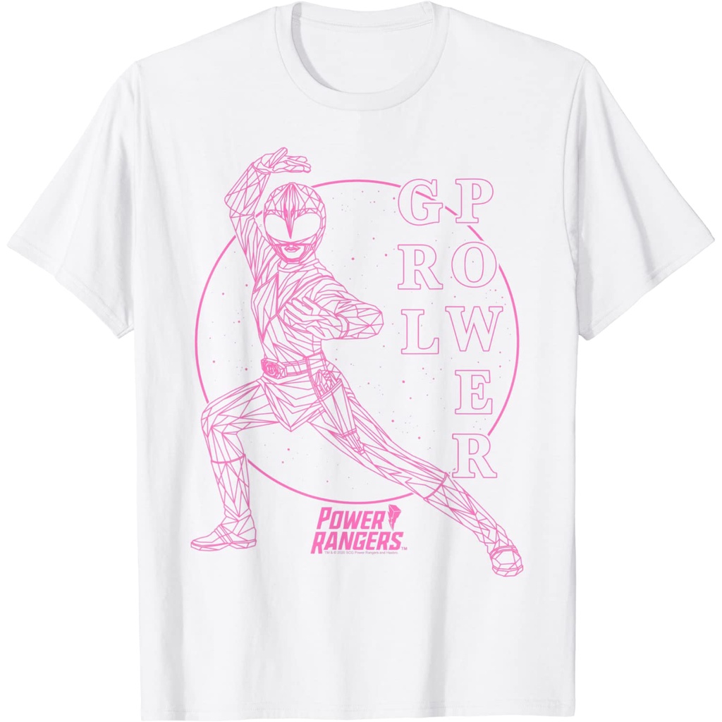 Kaos Anak Power Rangers Pink Ranger Grl Power Line Art T-Shirt