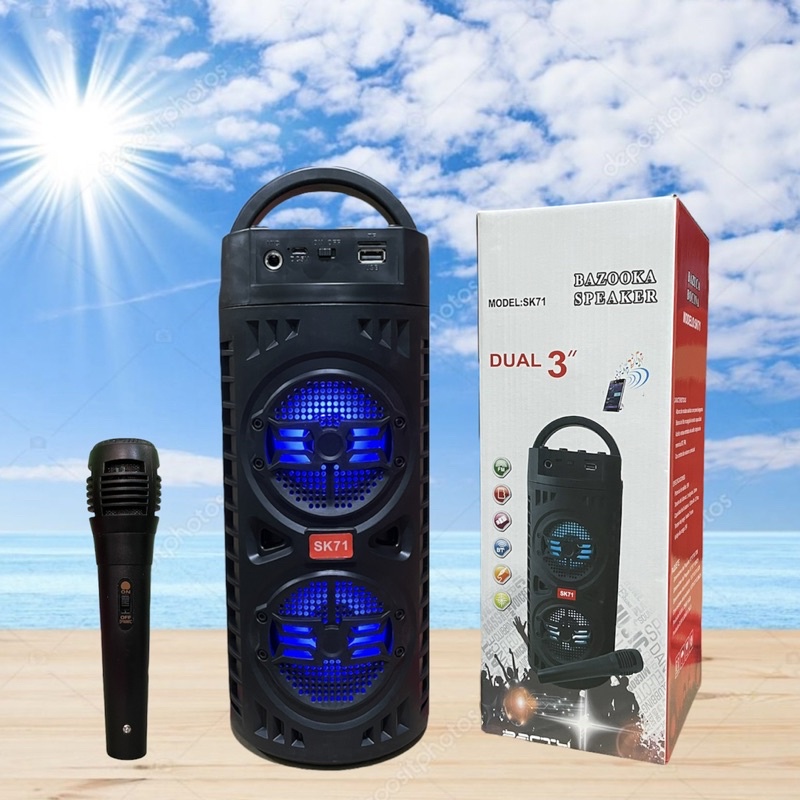 speaker bluetooth big bass speaker portabel karaoke SK-71bt speaker aktif termurah