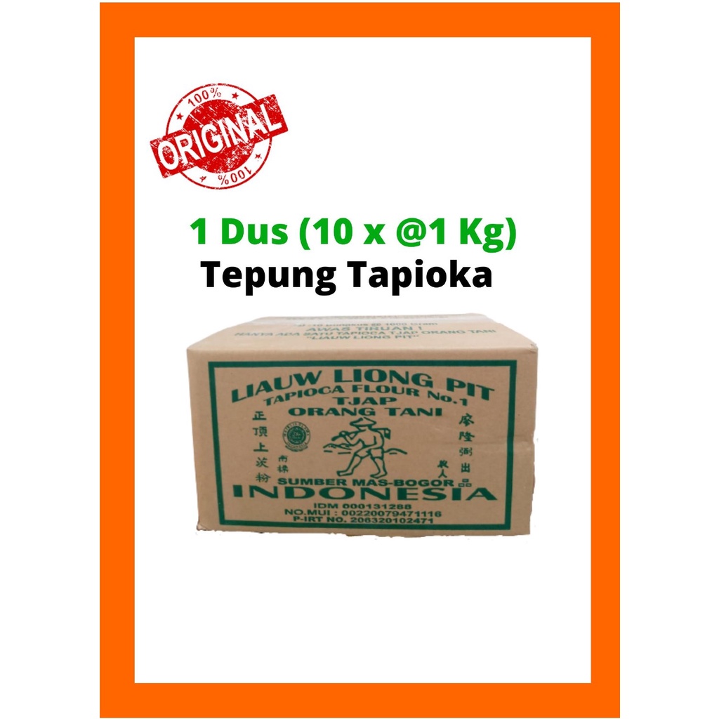 

Tepung Tapioka Liauw Liong Pit cap orang tani / Sagu Tani 1 DUS (10 pcs x1kg)