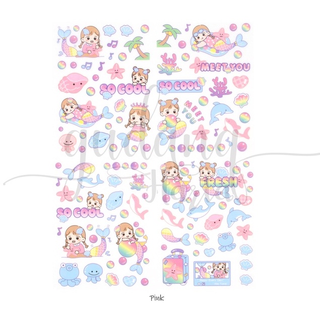 Stiker Pet Happy Girl ISI 4 Sticker Motif Cewek Lucu DIY GH 303816