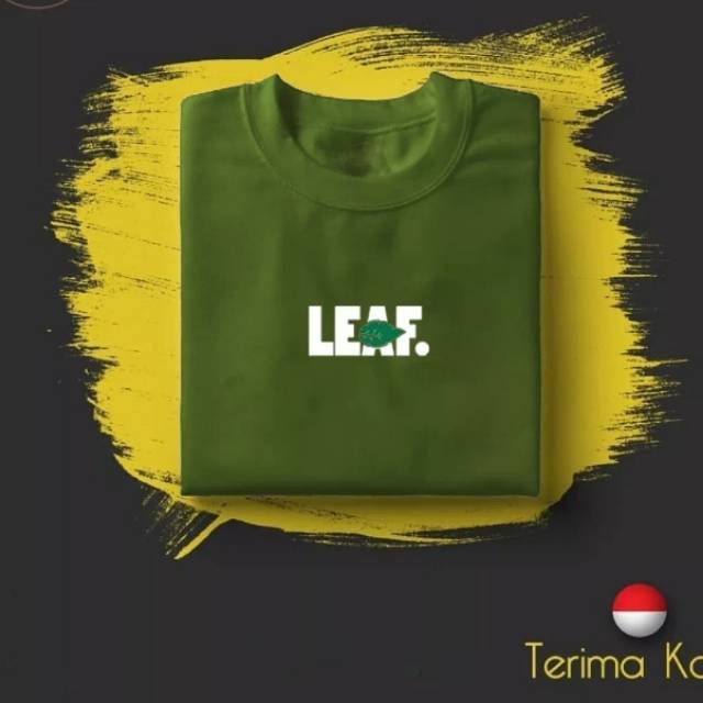 Kaos LEAF / Kaos Wanita T-shirt / Kaos Tulisan Korea 3D Brand Distro Gambar Keren
