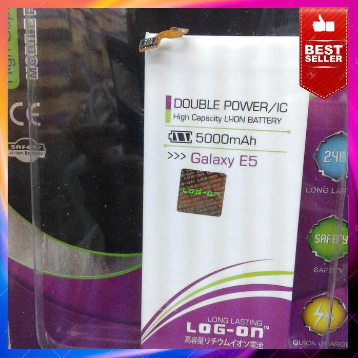 Acc Hp Baterai Log On Samsung Galaxy E5 Double Power 5000Mah
