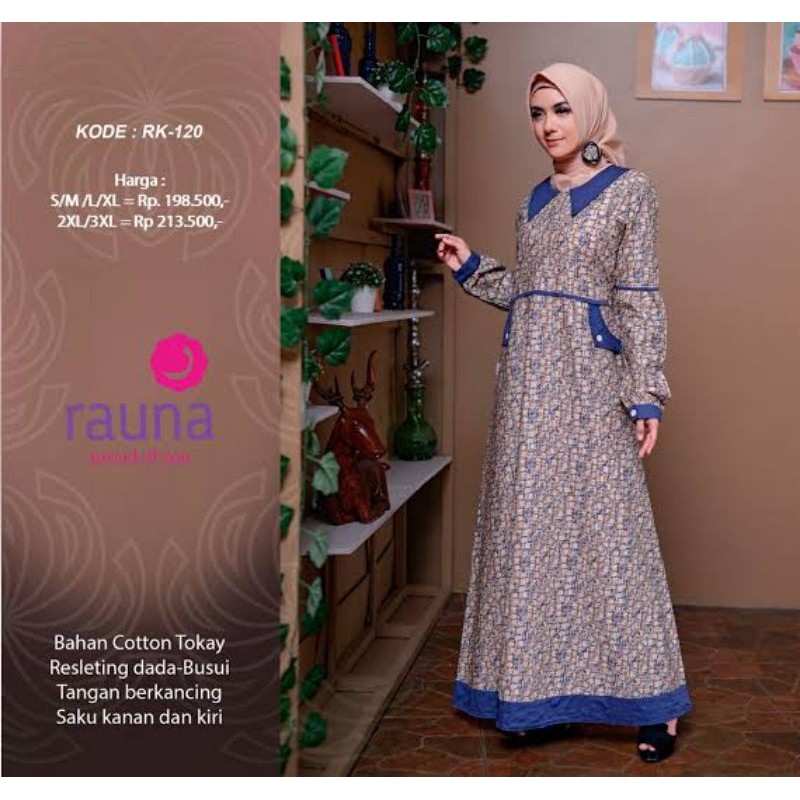 RK 120 RAUNA / GAMIS RAUNA RK 120/ GAMIS KATUN RAUNA DEWASA / GAMIS KATUN RK 120 / GAMIS KATUN