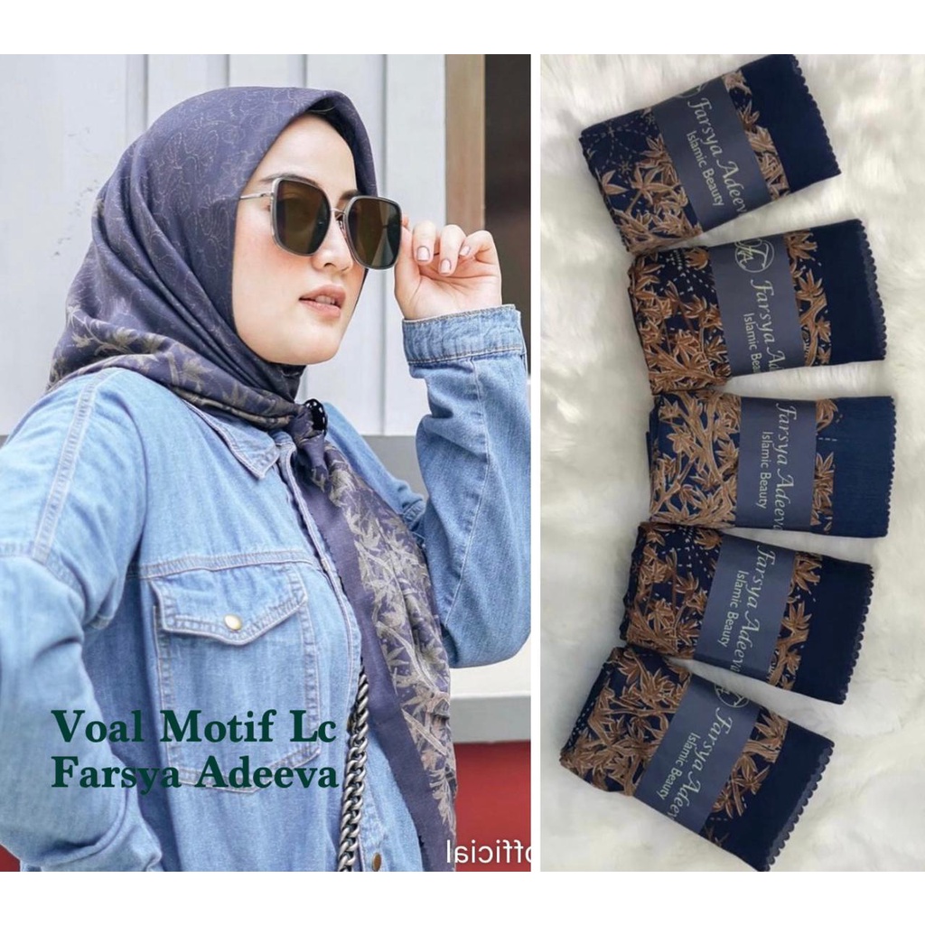 SEGI EMPAT MOTIF TERBARU HIJAB SEGI EMPAT MOTIF DEENAY  LASERCUT  TERMURAH DAN TERLARIS NAYLA HIJA'B-DEENAY NAVY