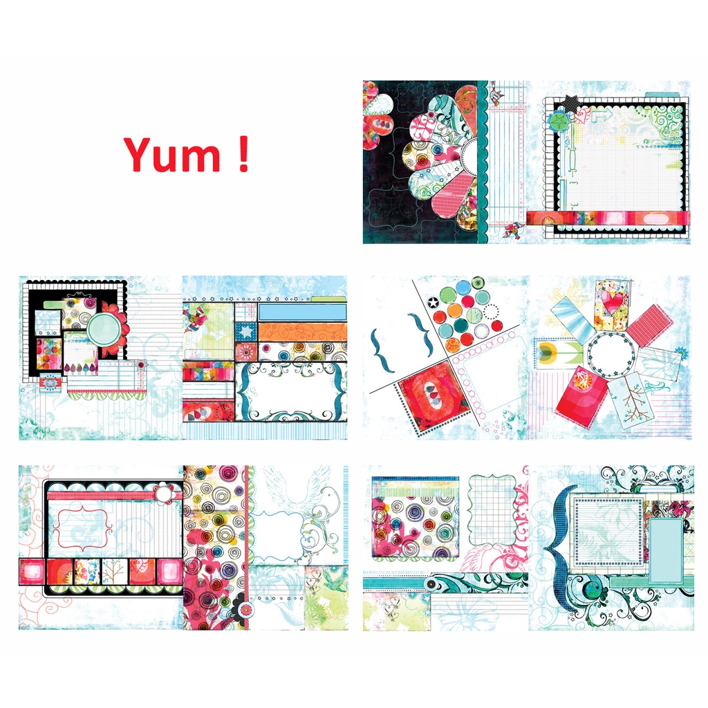 

12x12 Paket Kertas Scrapbooking "Yum" (10 lembar)