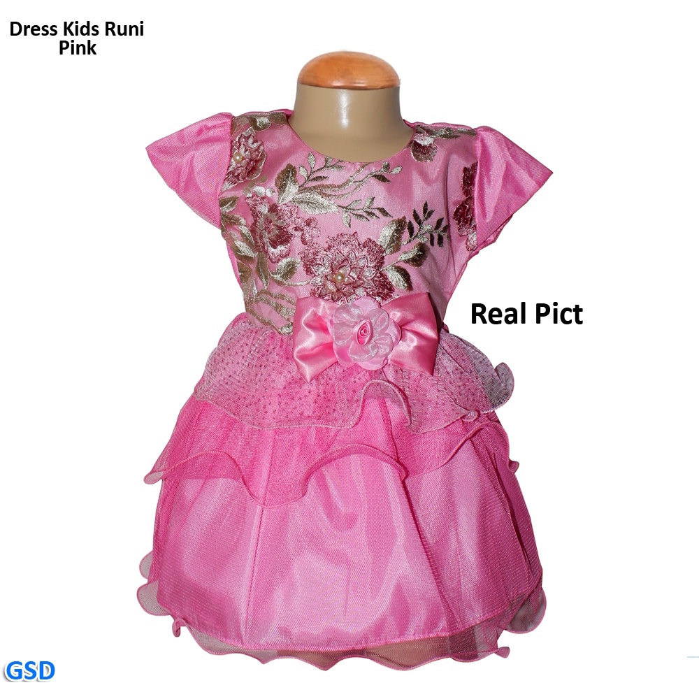 Dress Kids Runi/Gaun Anak Korea Stye/Gaun Pesta Bayi/ Dress Best Seller/Baju Bayi Murah