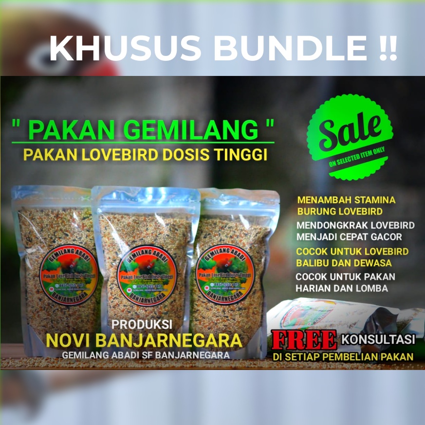 [BUNDLE] Gemilang Abadi Banjarnegara Pakan Burung Lovebird Gemilang Abadi om Novi Banjarnegara