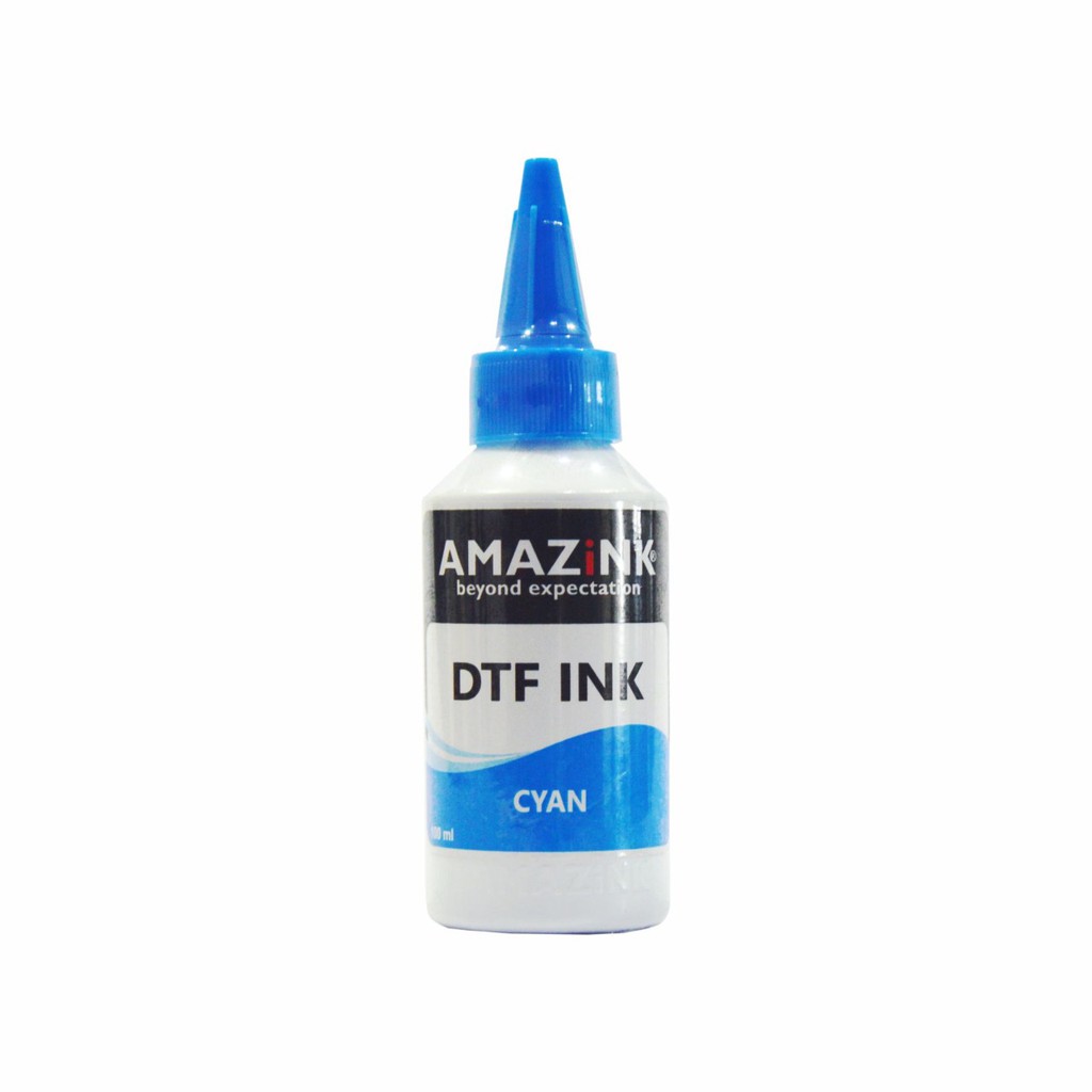 Tinta Sablon DTF warna Cyan, 100 ml, tinta printer sablon DTF amazink
