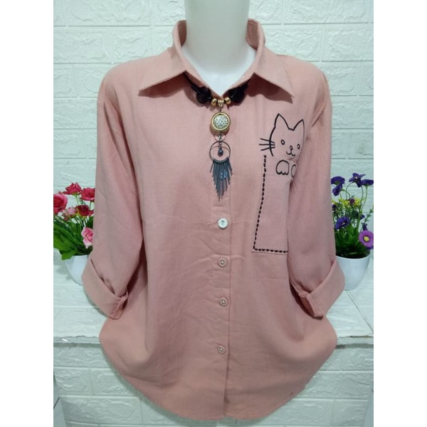 Kemeja viral ngetren baju atasan wanita K1839W-3
