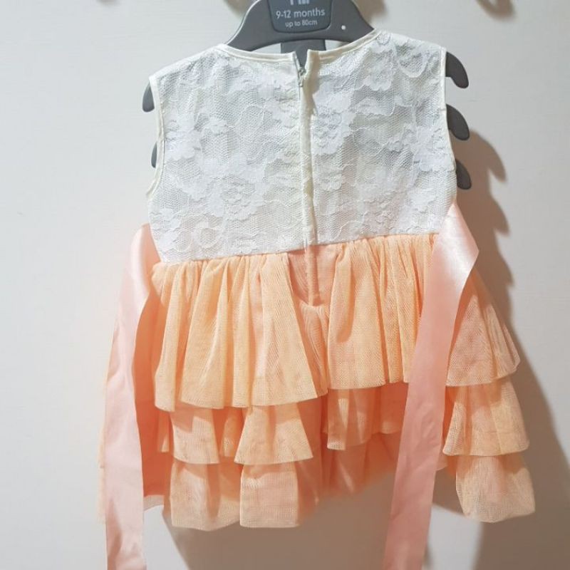 dress pesta ulang tahun anak perempuan cantik  3 bulan hingga 1 tahun