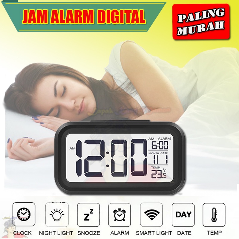 Jam Alarm Digital Jam Weker Pintar Jam Meja Digital Smart Alarm Clock