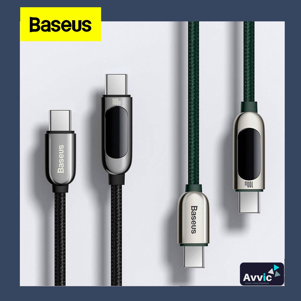 BASEUS Kabel Data Type C to Type C PD Fast Charging LED Display 100W