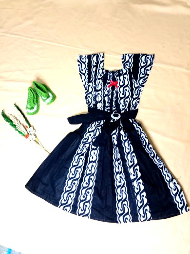 Baju Anak, Dress Batik Anak/ Dress Batik Anak Gesper/dress Batik Susun