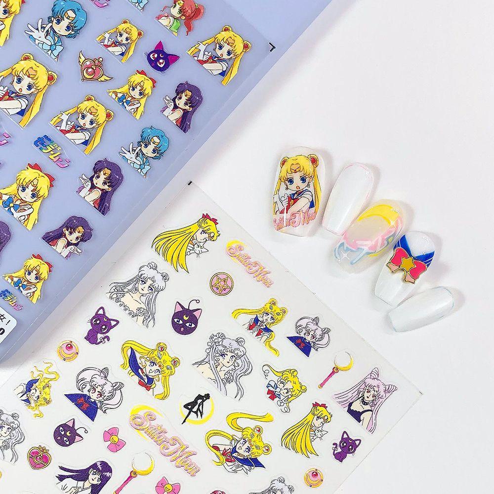 Rebuy Sailor Moon Stiker Kuku Alloy Tahan Air Kartun Aplikasi DIY Nail Art Dekorasi