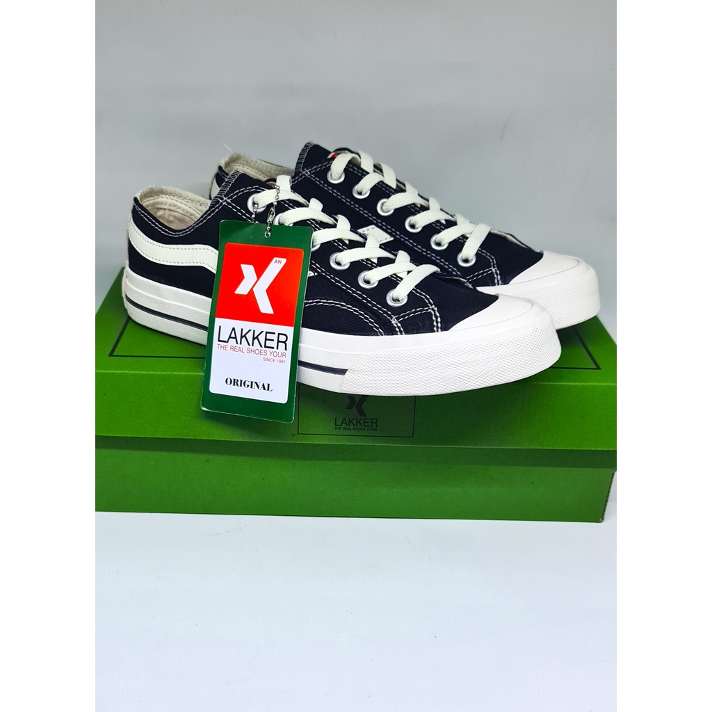 LAKKER 36-43  Black Sepatu Sneakers lokal Brand sepatu  Skateboard Pria Wanita sepatu lokal brand sneaker casual sepatu original brand Indonersia