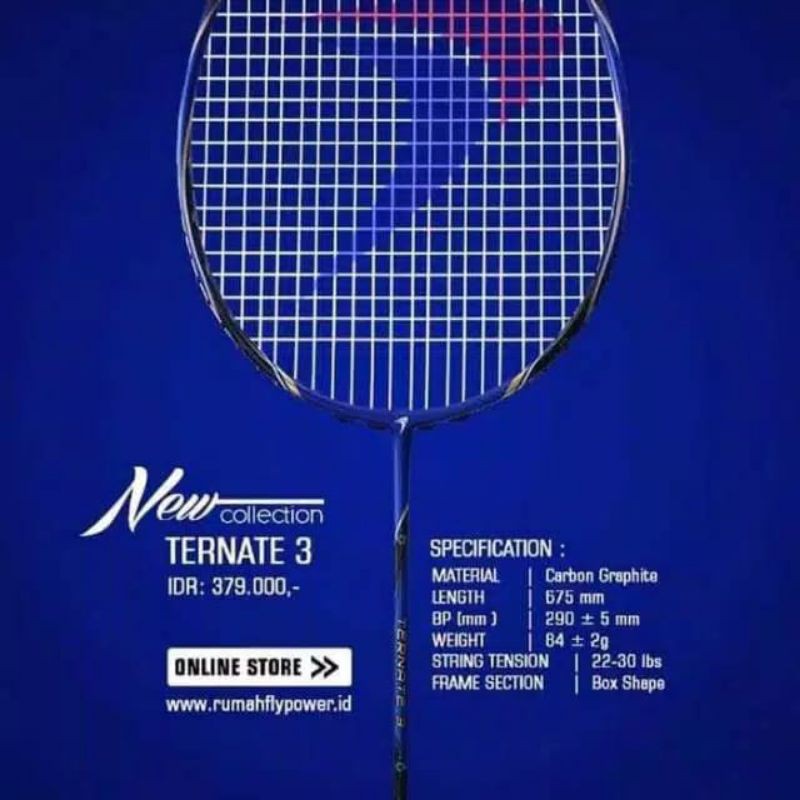 New Sale Raket Badminton Flypower Ternate 3 Original