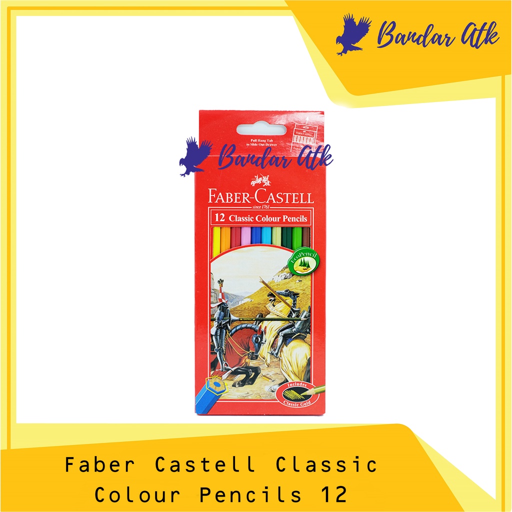 

Faber Castell Classic Colour Pencils Pensil Warna 12 Panjang [1 SET]