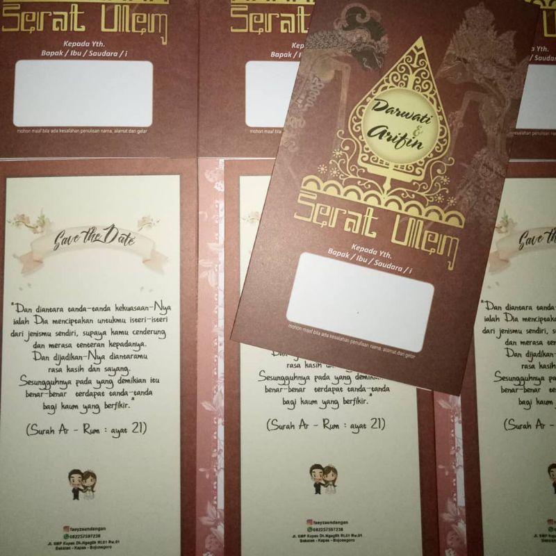 Undangan Pernikahan Simple , murah & Berkualitas Free Pakai Foto