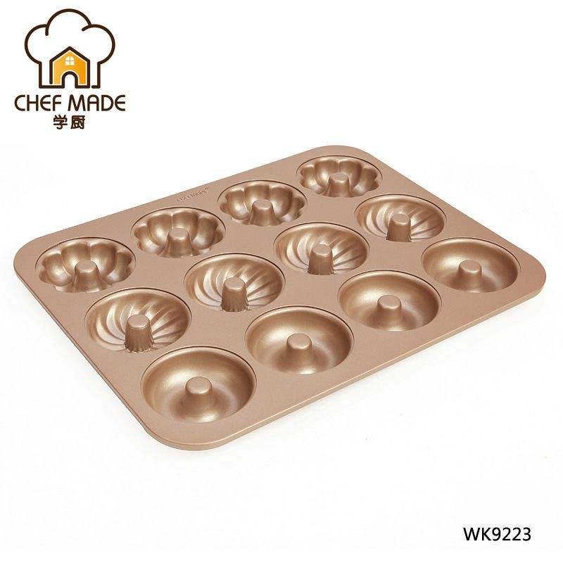 Chefmade 12 cups doughnut pan 3 motif / loyang donat WK9288