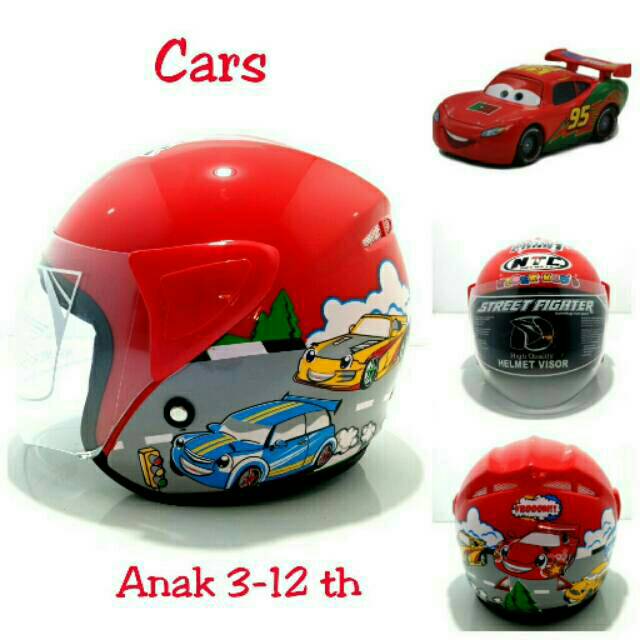 RESTOCK GRAB IT FAST Helm Anak Ntc Cars Merah