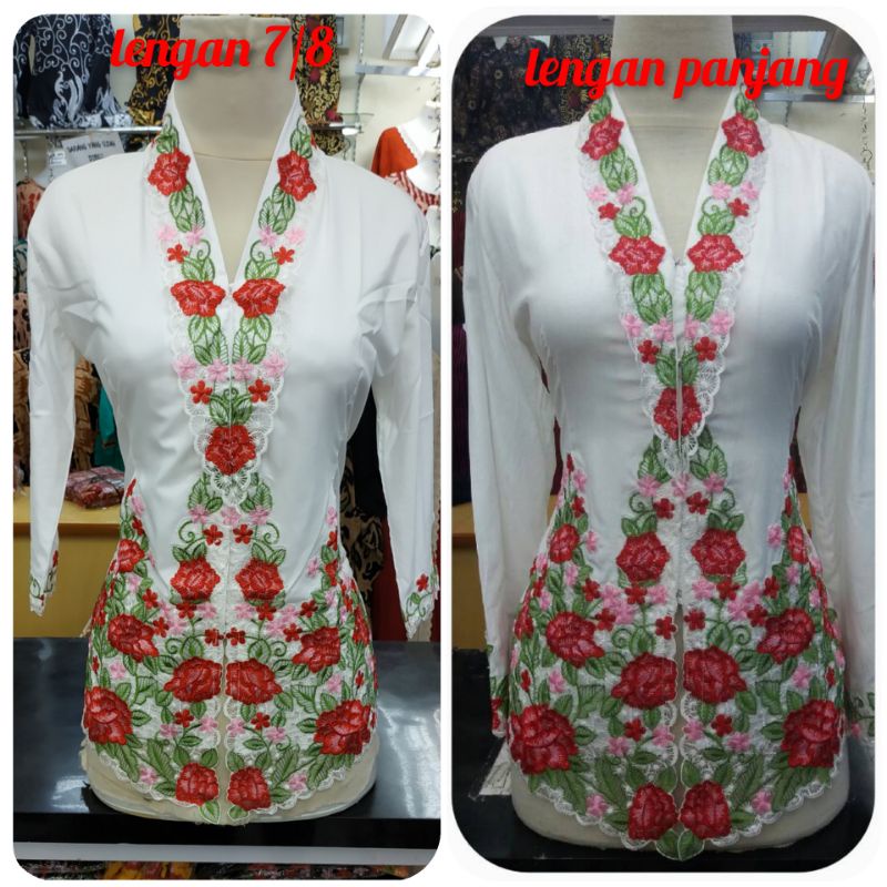 Kebaya encim rose merah
