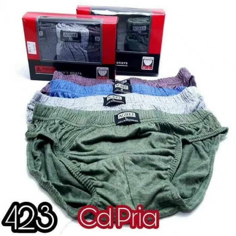 3pcs celana dalam pria merk agree termurah  | Men's brief