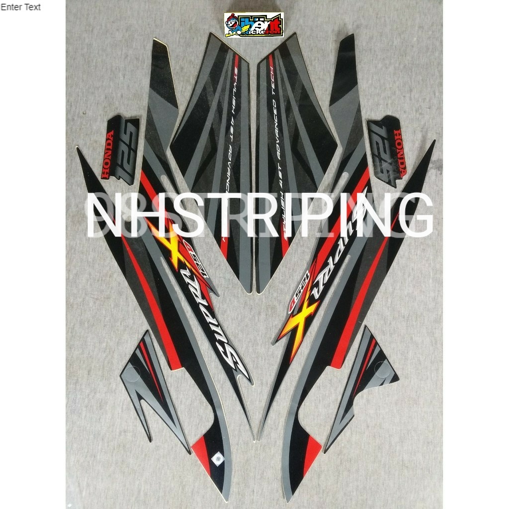 STIKER SUPRA X 125D HITAM TAHUN 2008 2009 STRIPING LIS STANDAR BODY HONDA 125 D