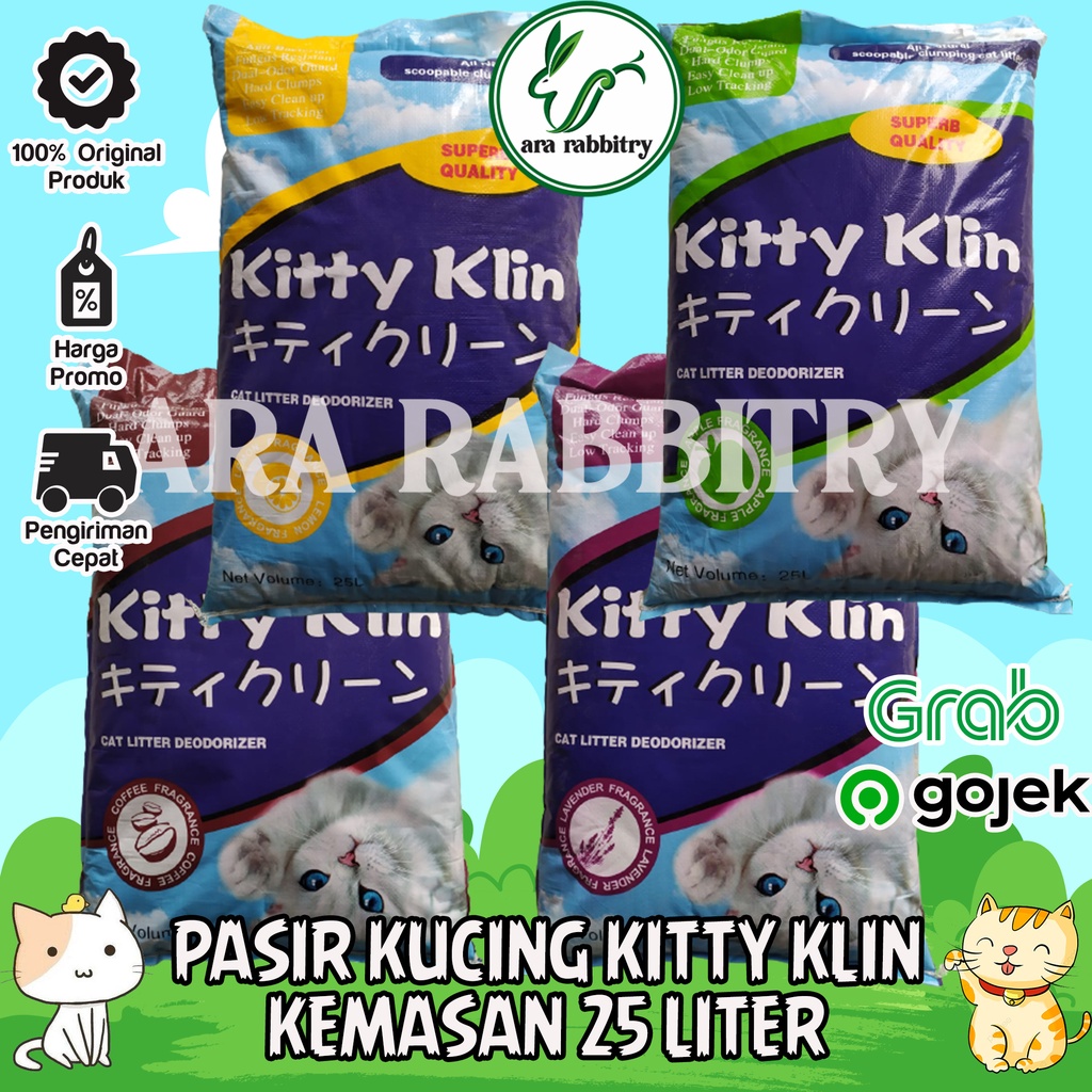 PASIR KUCING GUMPAL WANGI PASIR KUCING KITTY KLIN 25 LITER KITTY KLIN CAT LITTER