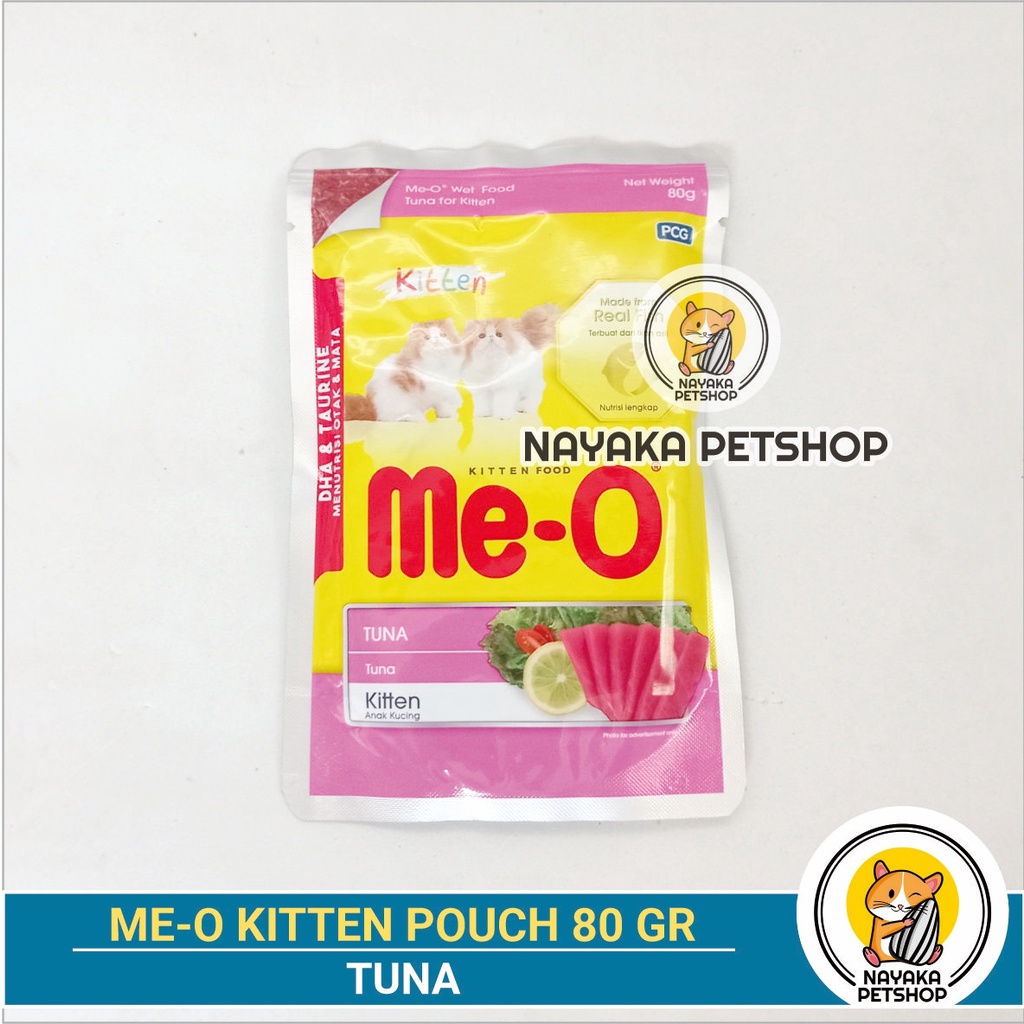 Meo Kitten Tuna Pouch 80 gr Pakan Kucing Basah Cat Kitten Anak Kucing Makanan Wet Food