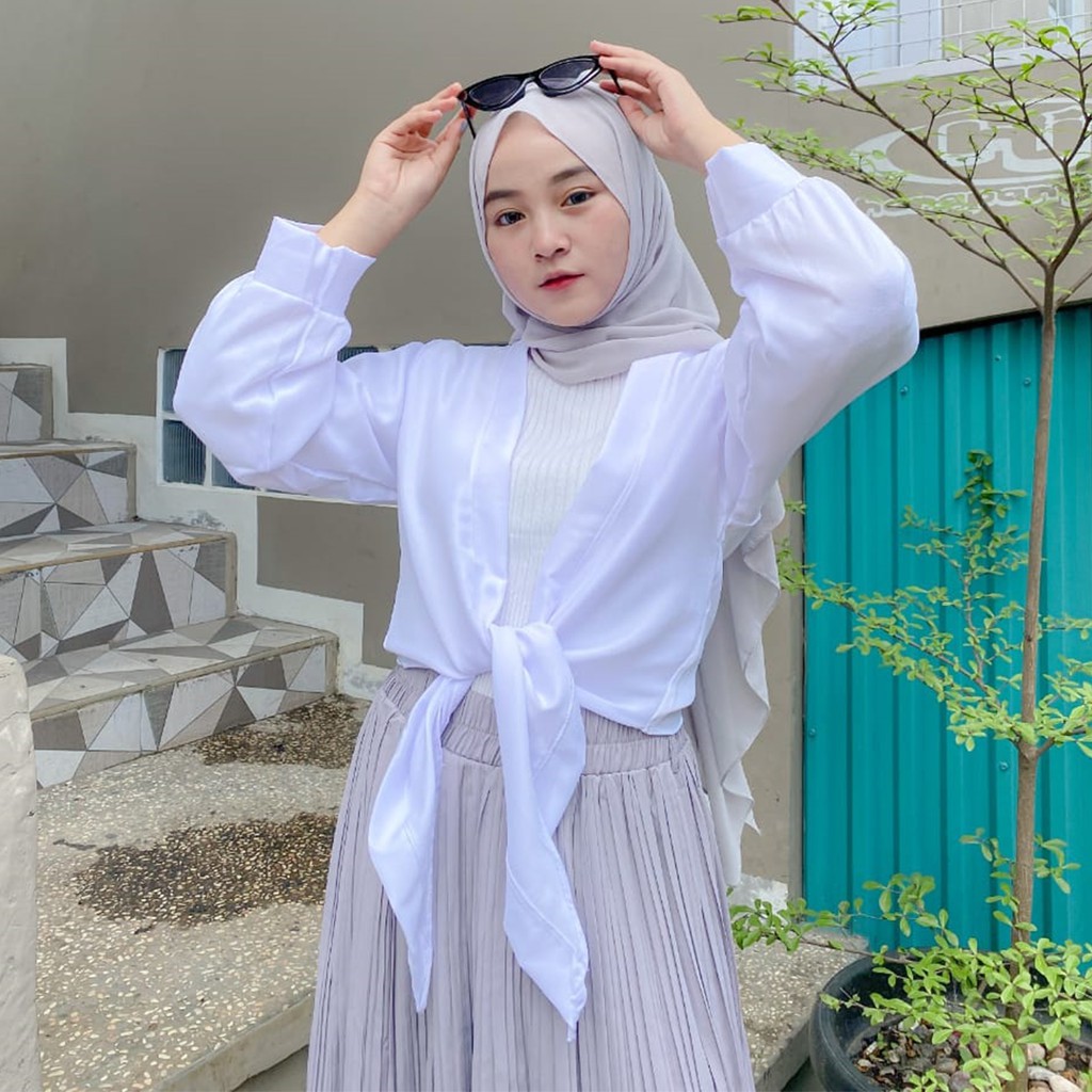 Vallina Outfit - Outerwear Muslimah Wanita / Ribon Outer Cardigan-4