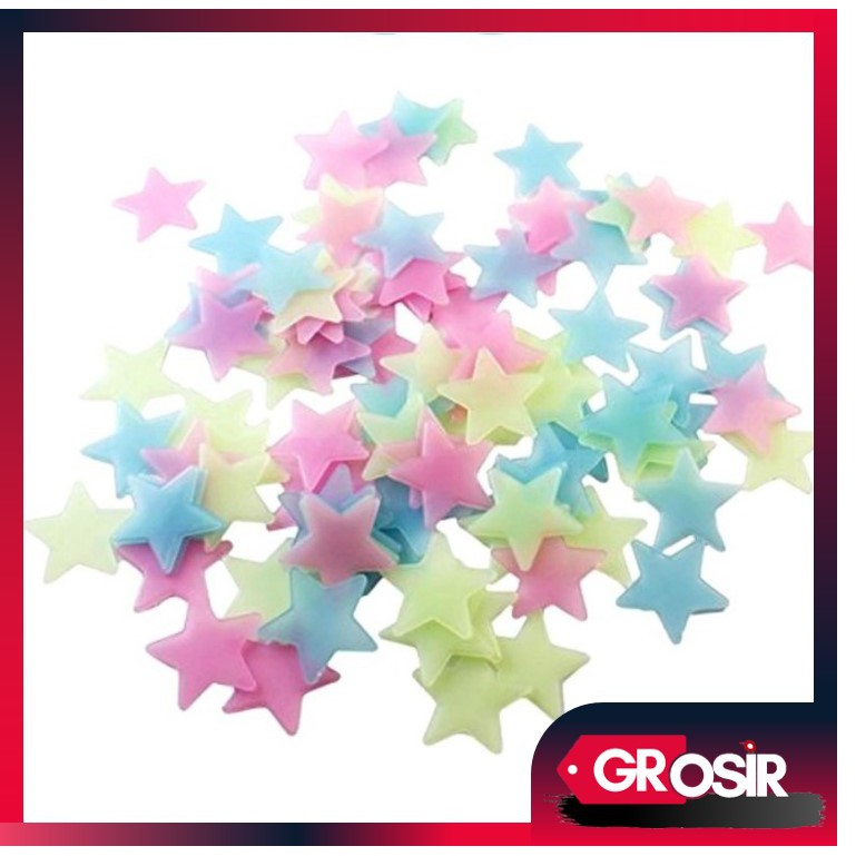 Grosir - H202 (100 pcs) Bintang Glow in the Dark / Bintang Bercahaya / Bintang Terang