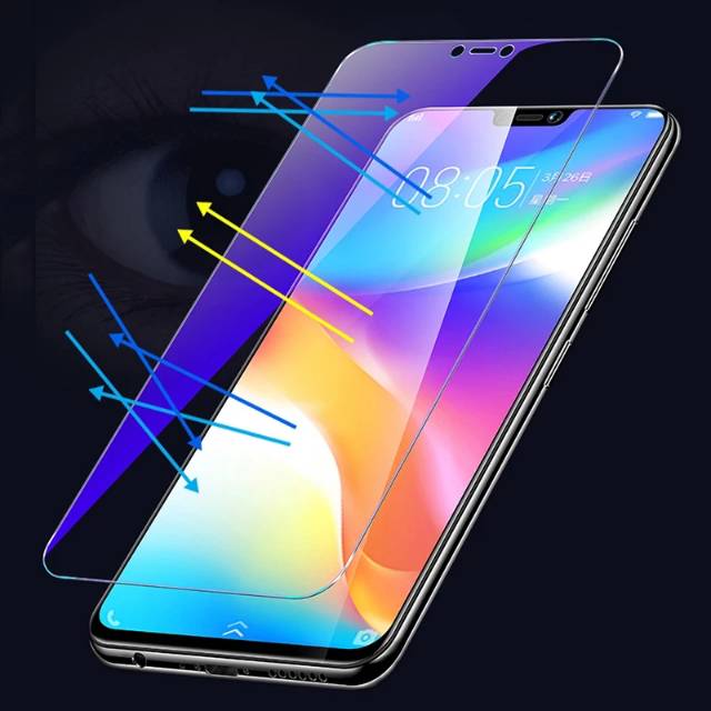 TG Anti Gores Blue Light Vivo V9 Tempered Glass Anti Blue Radiasi Full Layar Screen Guard