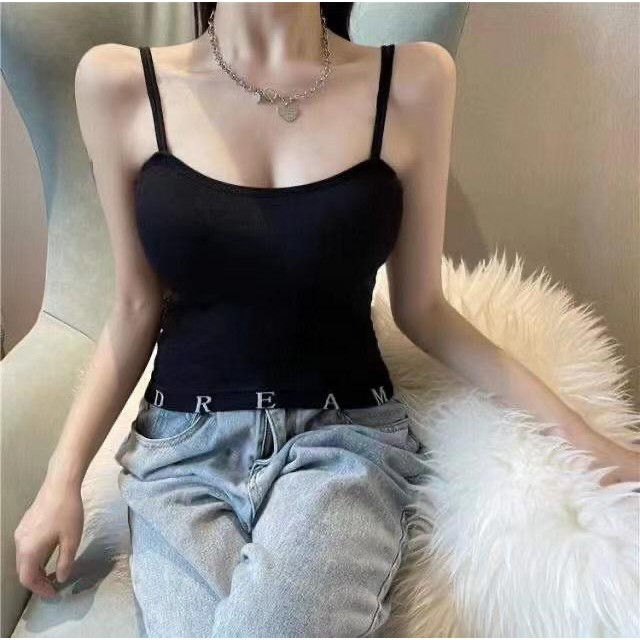 Feminin Tank Top Bra Import Korea Tali Double Inner Tangtop Panjang Elastis-5