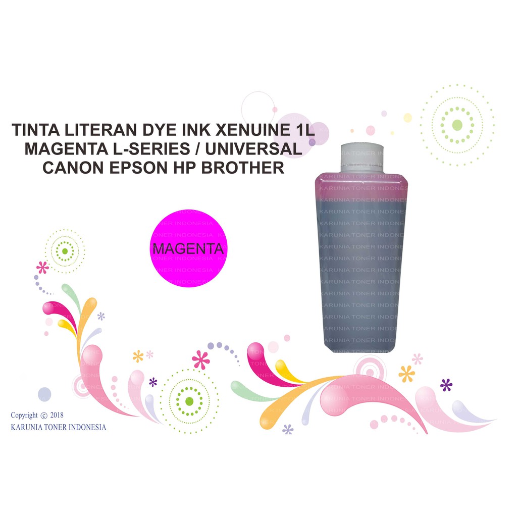 TINTA LITERAN DYE INK XENUINE 1L CYAN MAGENTA YELLOW BLACK L-SERIES / UNIVERSAL CANON EPSON