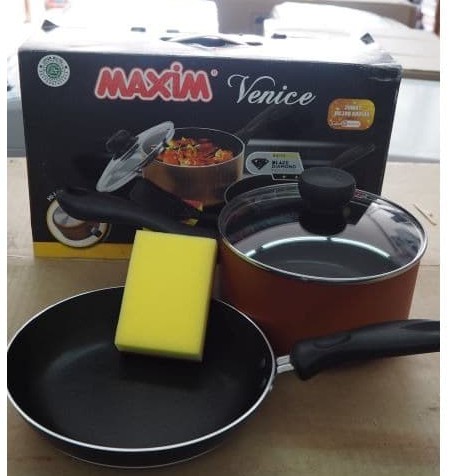 Set Peralatan Masak Panci Venice Frypan Spatula Sponge